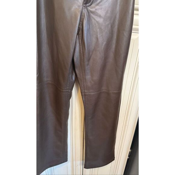 Jakke Women's High Rise Faux Leather Cindy Trousers Chocolate Small NWT - Picture 3 of 11